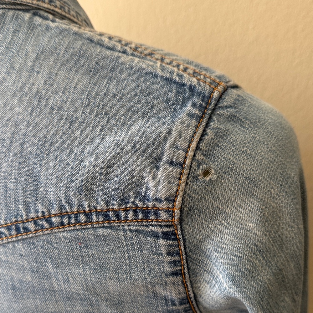 Earl Jeans Light Blue Denim Button-Down Shirt XS - Picture 3 of 5